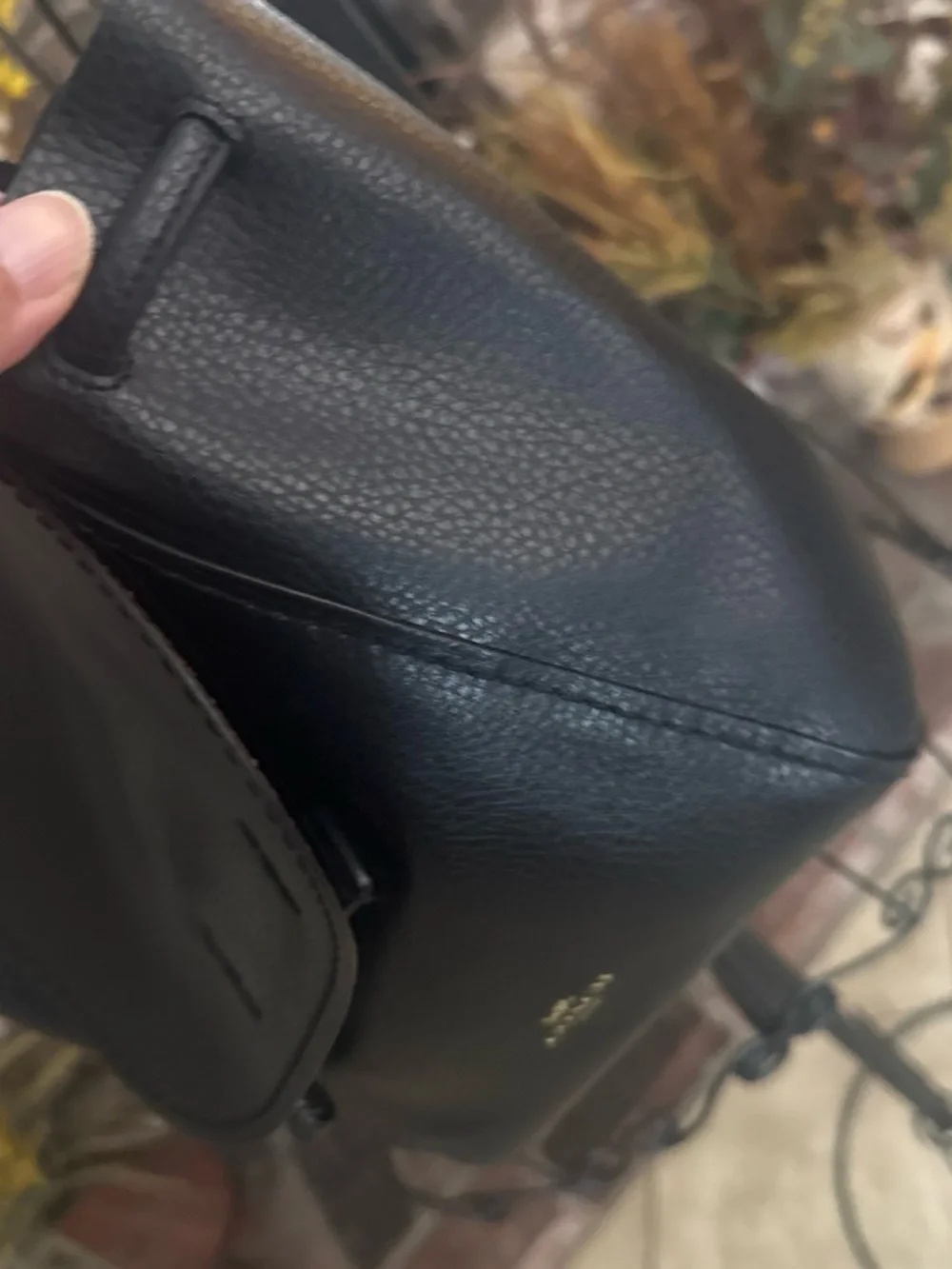 Coach Black Leather Derby Backpack Mini